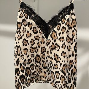 Cheetah print lace tank